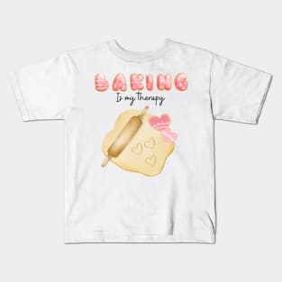 Baking is my therapy Kids T-Shirt